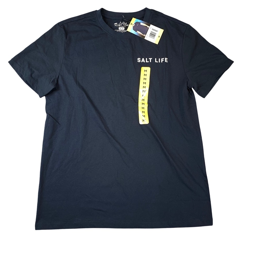 NWT Salt Life Sailfish USA Flag Shirt Mens M Black Fishing Graphic Tee